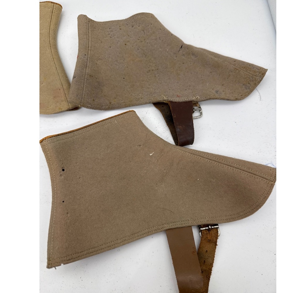 Antique Vintage Spats Gaiters Lot 4 Pairs 1 Single Wool Canvas Leather England - Picture 4 of 14